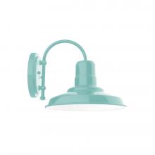 Montclair Light Works SCC182-48-G05 - 12" Warehouse shade, wall mount sconce with clear glass and guard, Sea Green