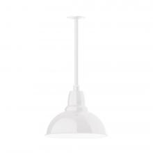 Montclair Light Works STA107-44-L13 - 14" Cafe shade, stem mount LED Pendant with canopy, White