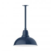 Montclair Light Works STB108-50-L13 - 16" Cafe shade, stem mount LED Pendant with canopy, Navy