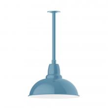 Montclair Light Works STB108-54-L13 - 16" Cafe shade, stem mount LED Pendant with canopy, Light Blue