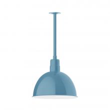 Montclair Light Works STB117-54-T36-L13 - 16" Deep Bowl shade, stem mount LED Pendant with canopy, Light Blue