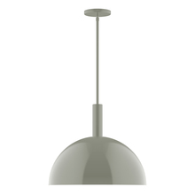 Montclair Light Works STGX472-24 - 18" Ray Stem Hung Pendant, Moss Green