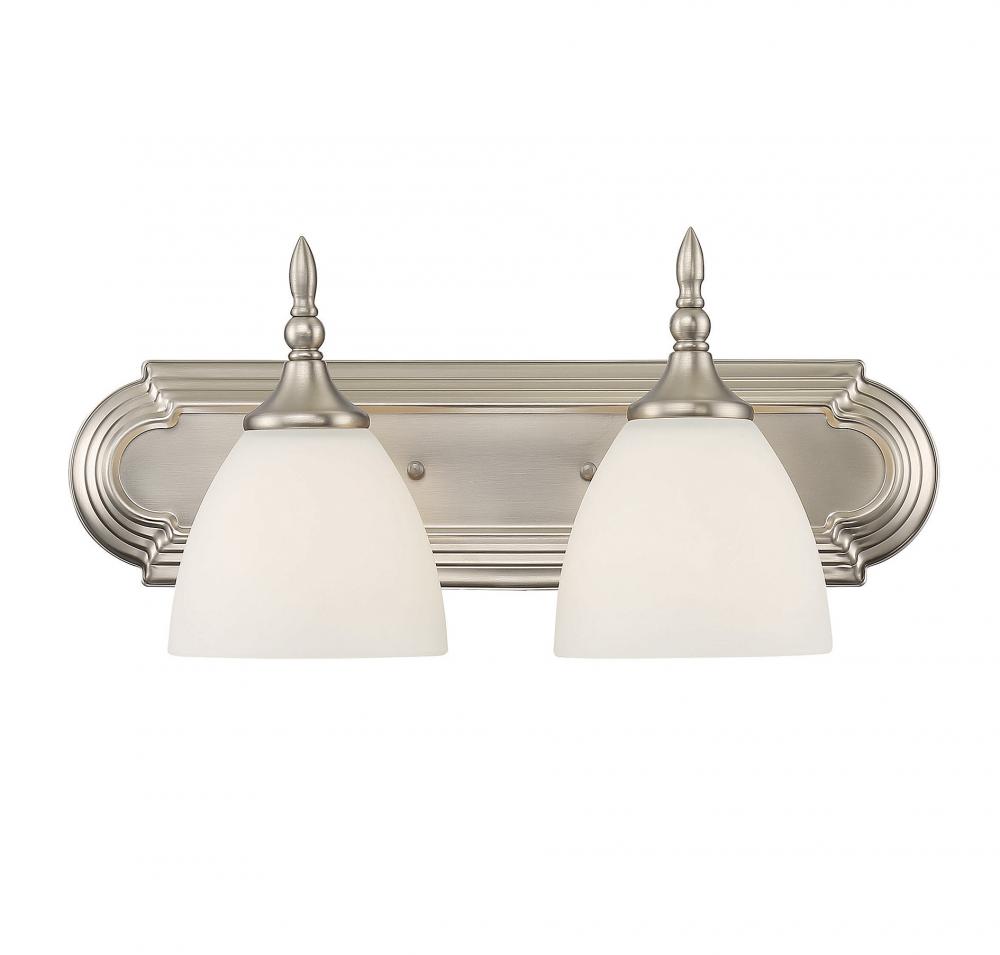 Herndon 2-Light Bathroom Vanity Light in Satin Nickel