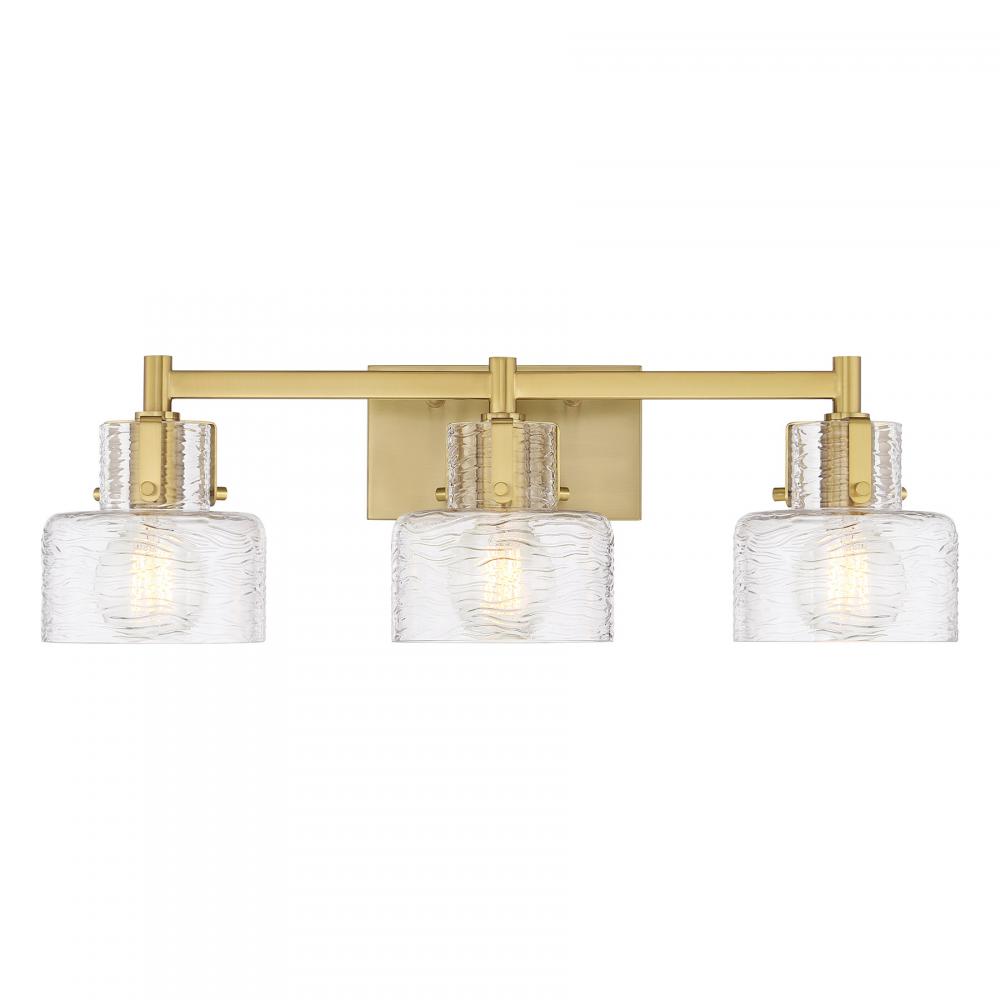 Dover 3-Light Bathroom Vanity Light in Warm Brass