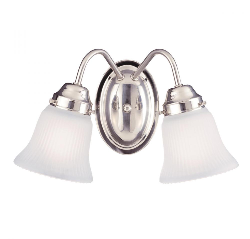 Brighton 2-Light Bathroom Vanity Light in Satin Nickel