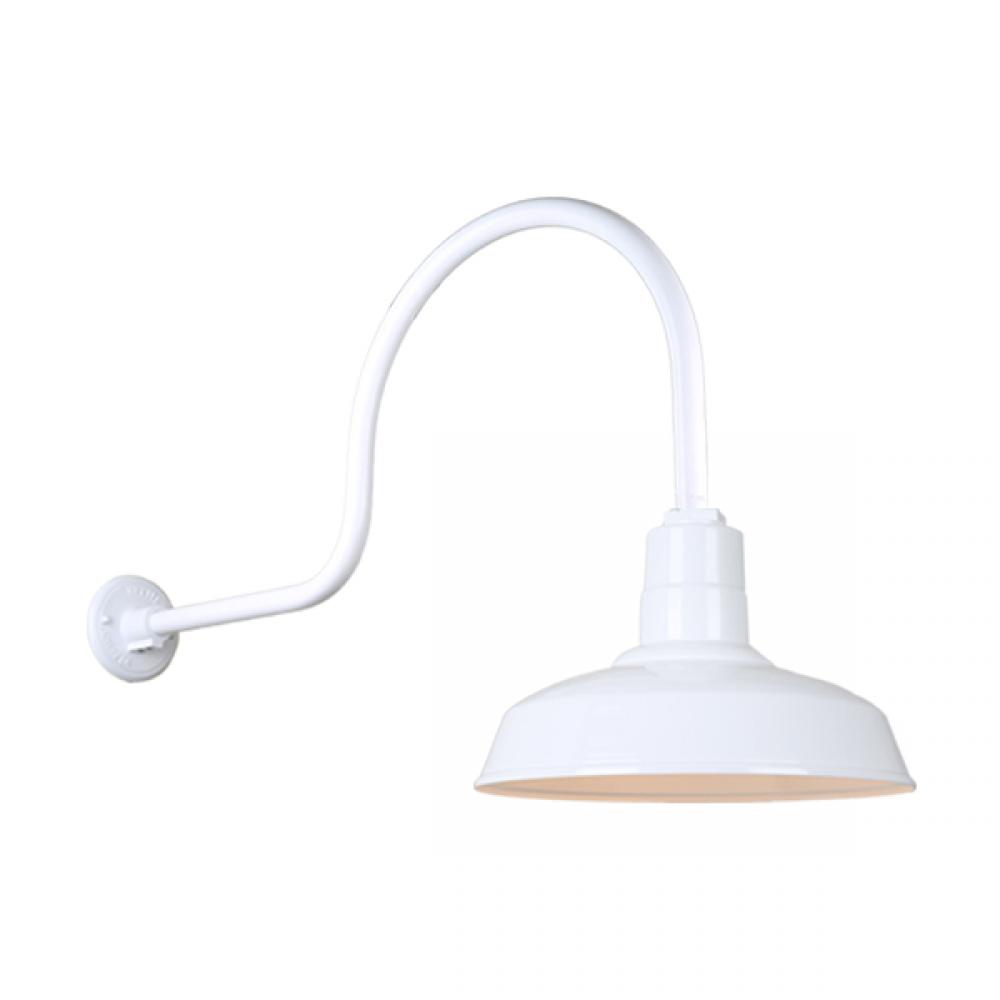 14&#34; Gooseneck Light Warehouse Shade, QSNHL-C Arm