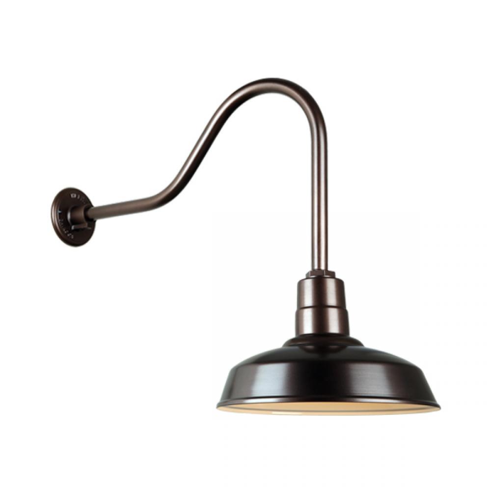 14&#34; Gooseneck Light Warehouse Shade, QSNHL-H Arm