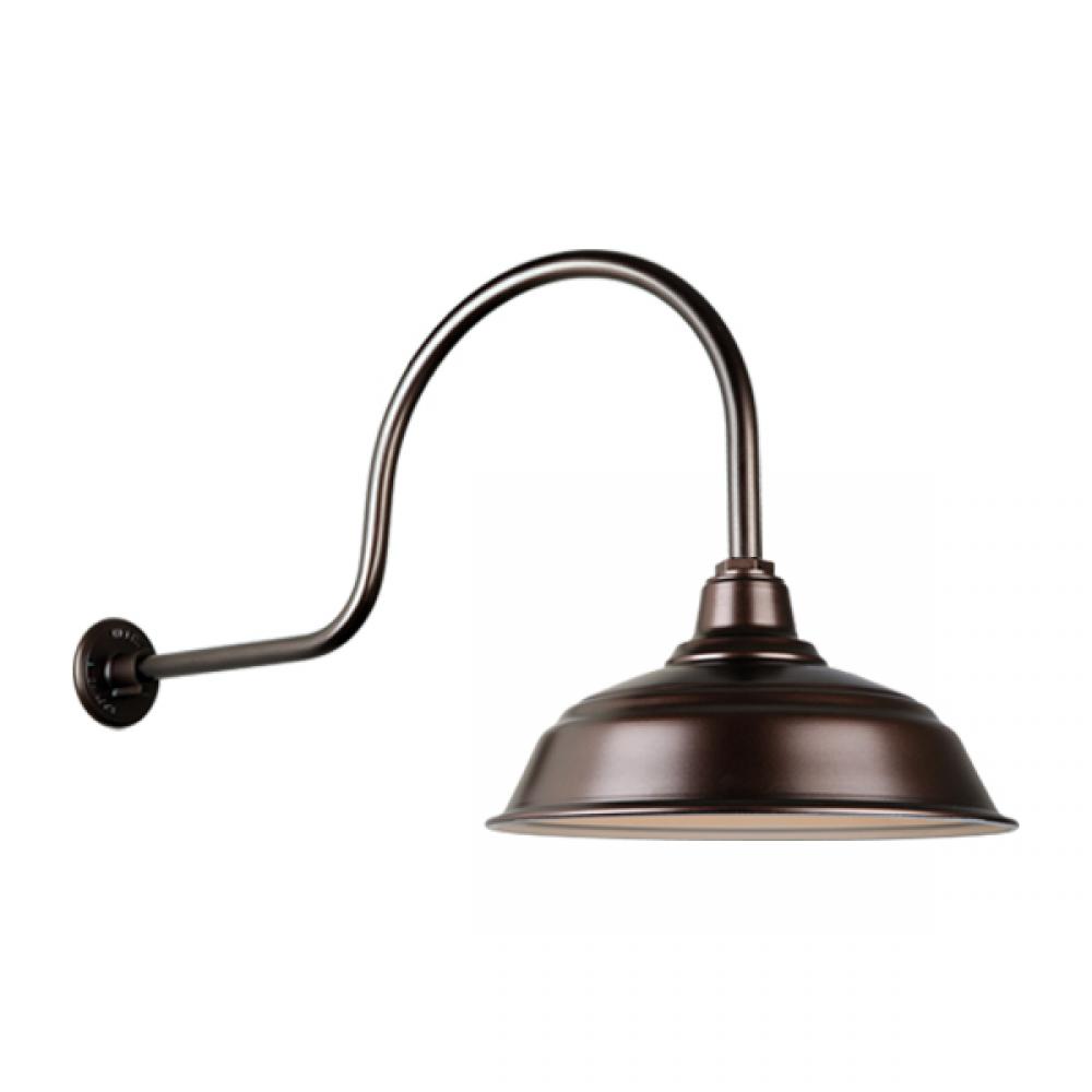 17&#34; Gooseneck Light Warehouse Shade, QSNHL-C Arm