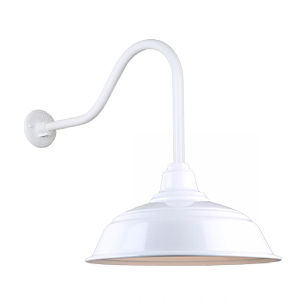 17&#34; Gooseneck Light Warehouse Shade, QSNHL-H Arm