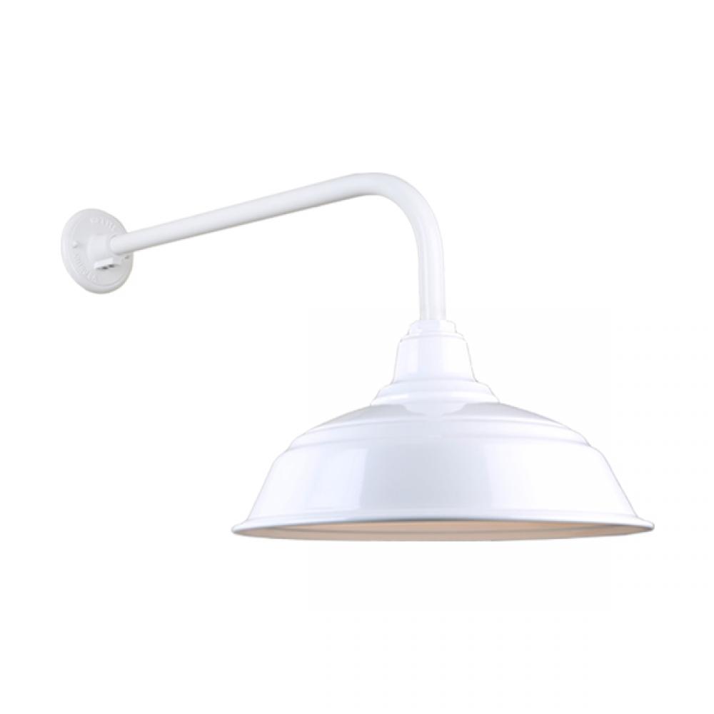 17&#34; Gooseneck Light Warehouse Shade, QSNB-13 Arm