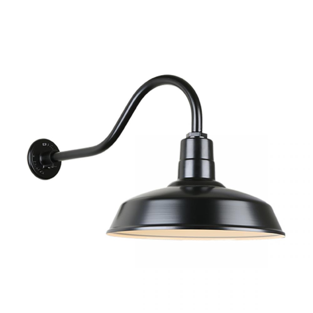 16&#34; Gooseneck Light Warehouse Shade, QSNHL-A Arm