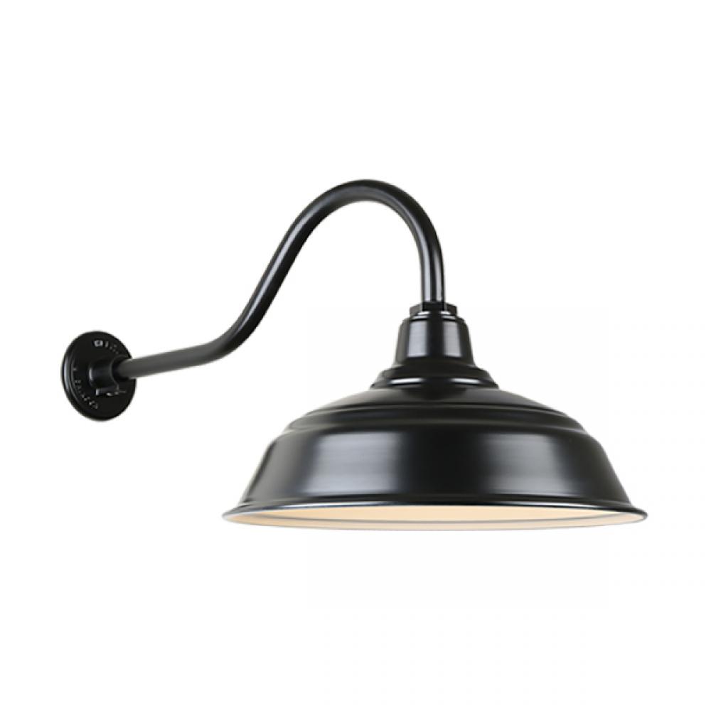 17&#34; Gooseneck Light Warehouse Shade, QSNHL-A Arm