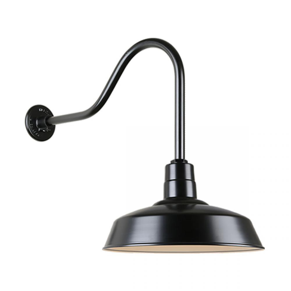 18&#34; Gooseneck Light Warehouse Shade, QSNHL-H Arm