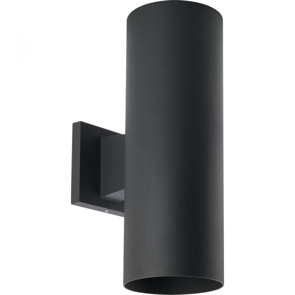 5&#34; LED Outdoor Up/Down Modern Black Wall Cylinder with Glass Top Lens