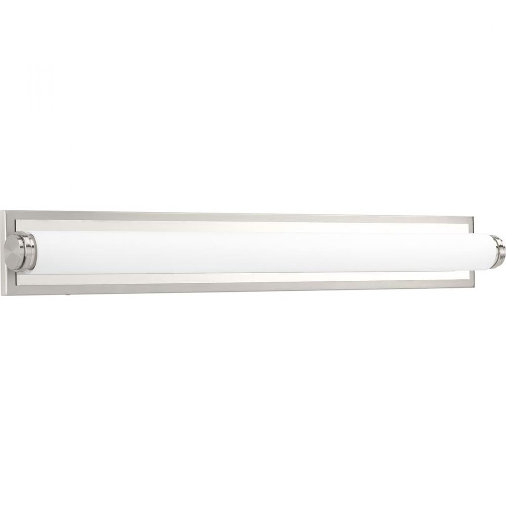 Concourse LED Collection 36&#34; Brushed Nickel Etched White Glass Modern Bath Vanity Light