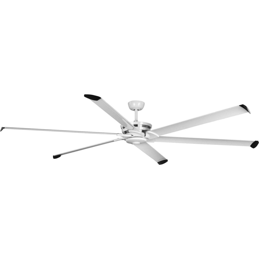 Huff Collection Indoor/Outdoor 96&#34; Six-Blade Satin White Ceiling Fan