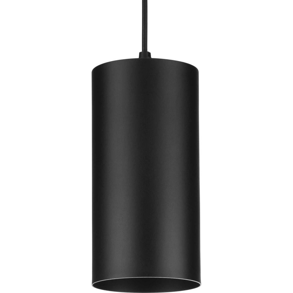 6&#34; Black Outdoor Aluminum Cylinder Cord-Mount Hanging Light