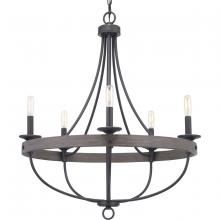 Progress P400158-143 - Gulliver Collection Five-Light Graphite Coastal Chandelier Light