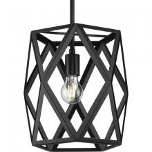 Progress P500421-31M - Saucedo Collection One-Light Matte Black Modern Pendant