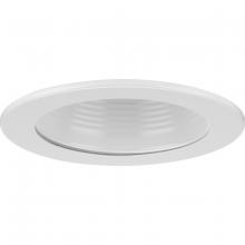 Progress P804000-028 - 4" Satin White Recessed Step Baffle Trim for 4" Housing (P804N series)