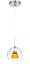 CAL Lighting UP-335-CL-AMBFR - Integrated dimmable LED glass mini pendant light. 6W, 450 lumen, 3000K