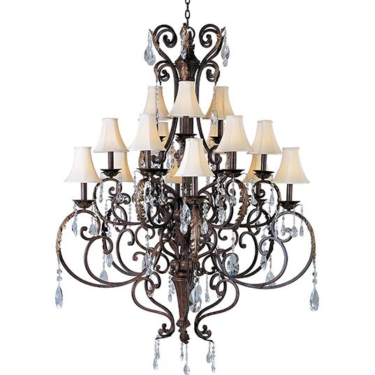 Fifteen Light Auburn Florentine Up Chandelier