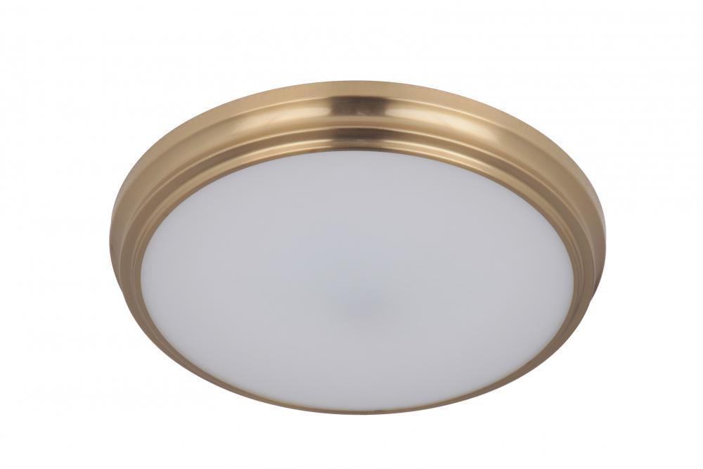 X66 Series 1 Light 11&#34; LED Flushmount in Satin Brass