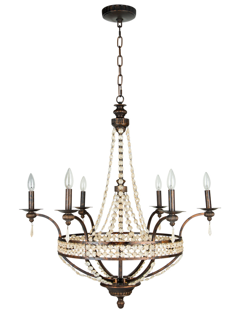 Cortana 6 Light Chandelier in Peruvian Bronze