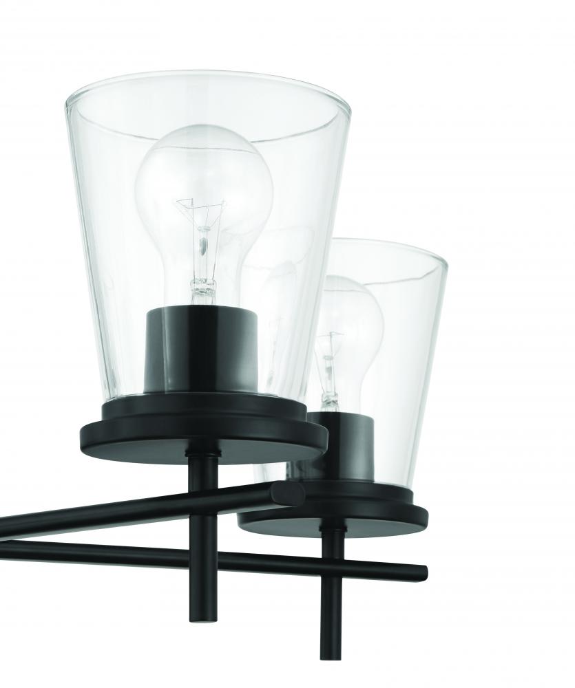 Connell 5 Light Chandelier in Flat Black