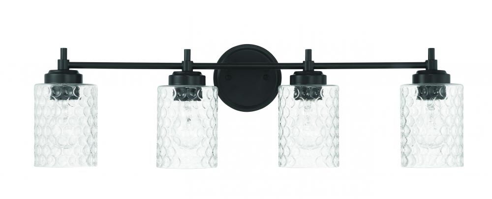 Claire 4 Light Vanity in Flat Black