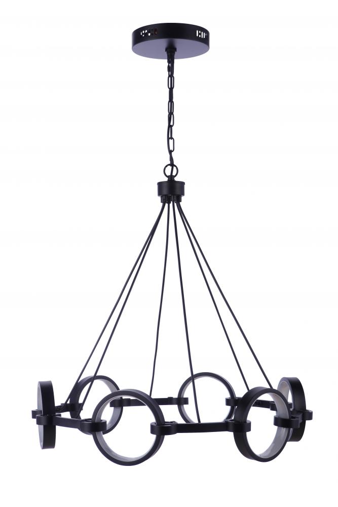 Context 6 Light LED Chandelier in Flat Black