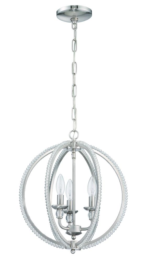 3 Light Mini Chandelier in Brushed Nickel