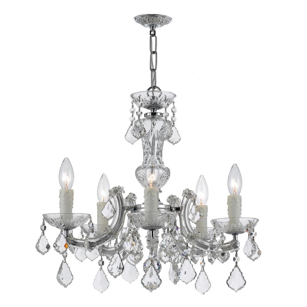 Maria Theresa 5 Light Swarovski Strass Crystal Polished Chrome Chandelier