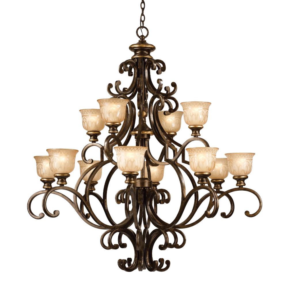 Norwalk 12 Light Bronze Umber Chandelier