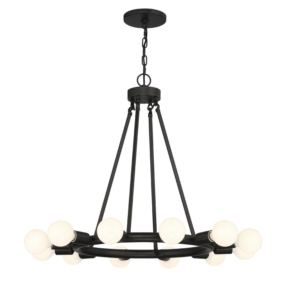 Dakota 12 Light Black Chandelier