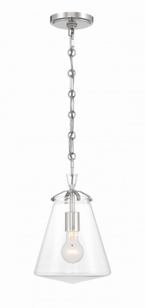 Voss 1 Light Polished Nickel Mini Pendant