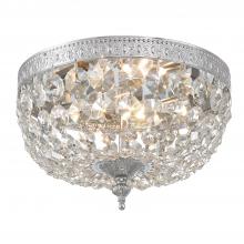  708-CH-CL-SAQ - Crystorama 2 Light Spectra Crystal Polished Chrome Flush Mount