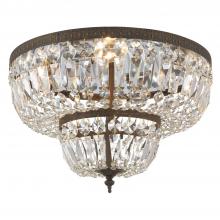 Crystorama 718-EB-CL-S - Crystorama 4 Light Swarovski Strass Crystal English Bronze Flush Mount