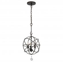 Crystorama 9225-EB - Solaris 3 Light English Bronze Mini Chandelier