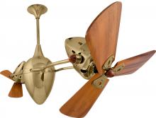 Matthews Fan Company AR-PB-WD - Ar Ruthiane 360° dual headed rotational ceiling fan in polished brass finish with solid sustainab