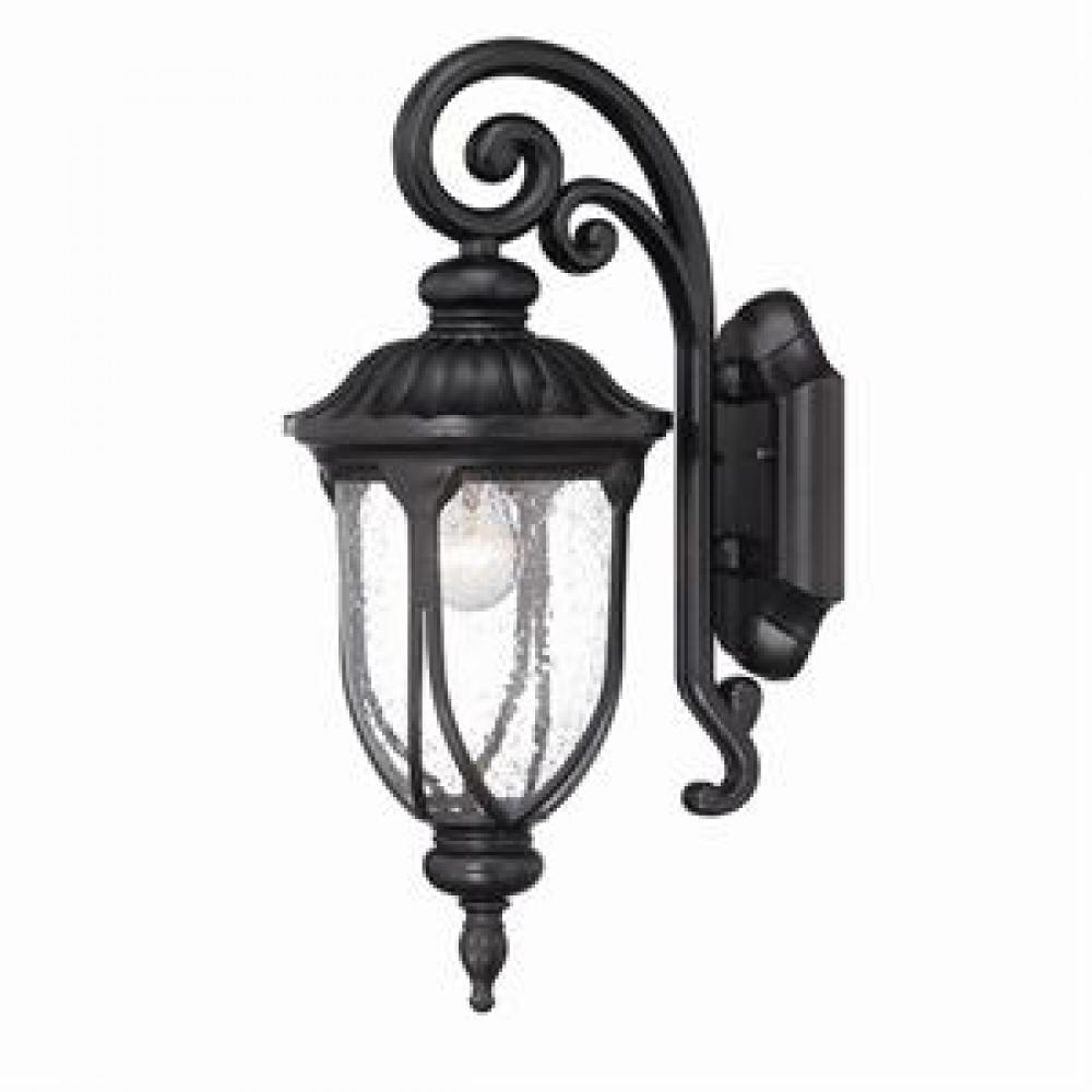 Laurens Collection Wall-Mount 1-Light Outdoor Matte Black Light Fixture