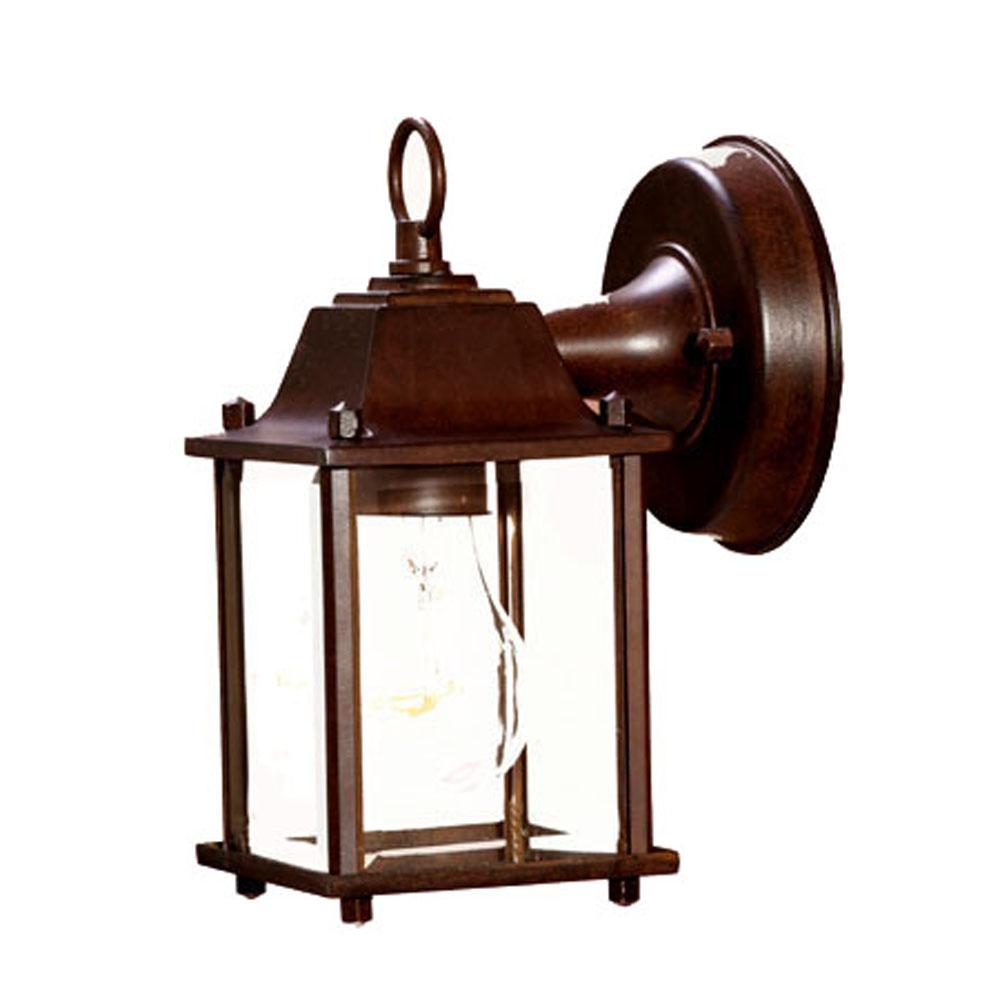 Builder&#39;s Choice Collection Wall-Mount 1-Light Outdoor Burled Walnut Light Fixture