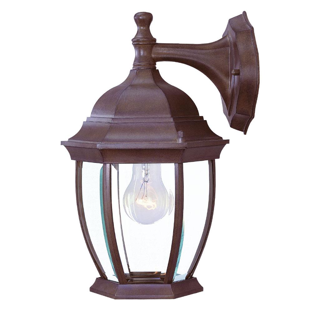 Wexford Collection Wall-Mount 1-Light Outdoor Burled Walnut Light Fixture