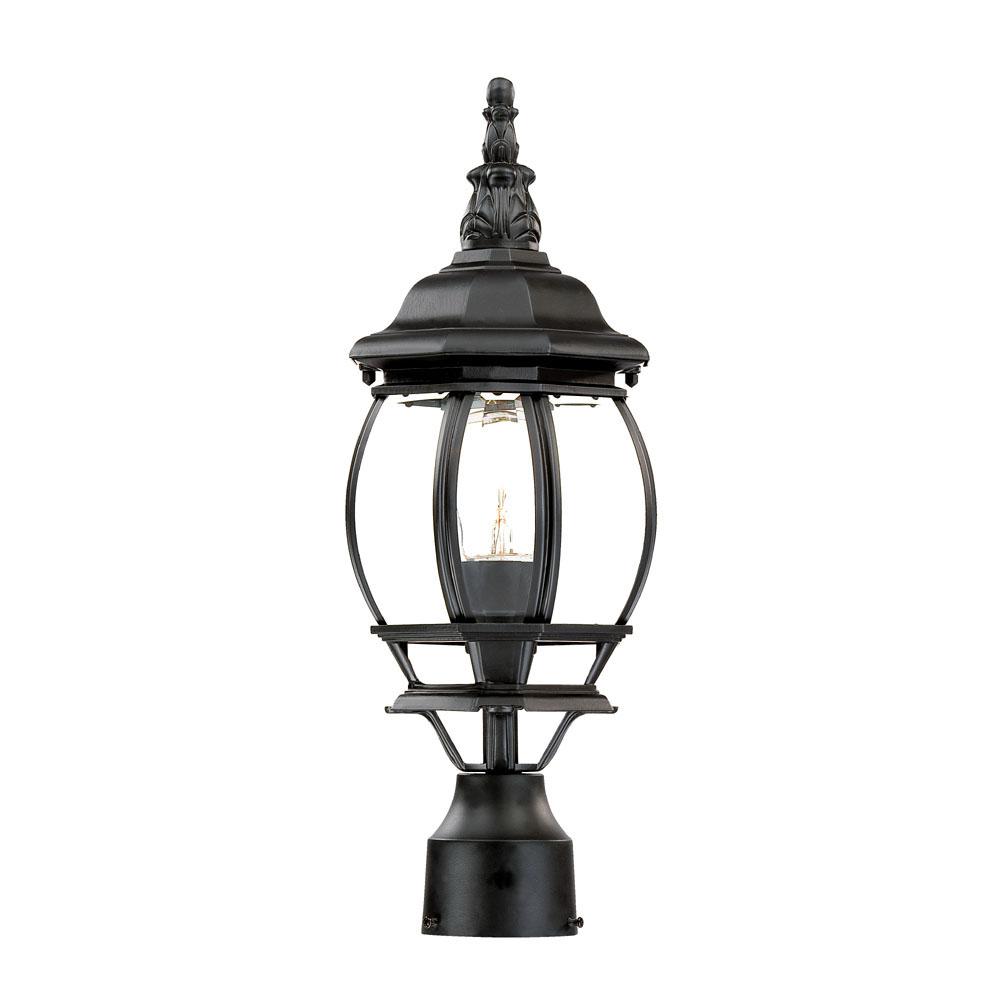 Chateau Collection Post-Mount 1-Light Outdoor Matte Black Light Fixture