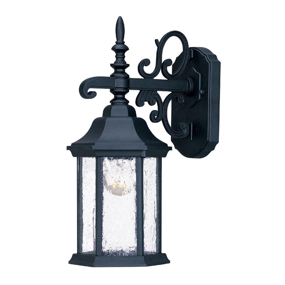 Madison Collection Wall-Mount 1-Light Outdoor Matte Black Light Fixture