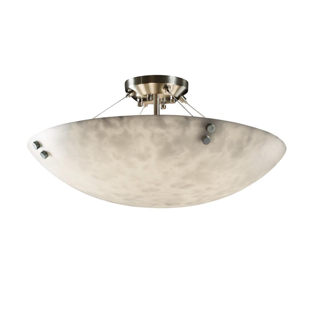 24&#34; Semi-Flush Bowl w/ PAIR SQUARE FINIALS