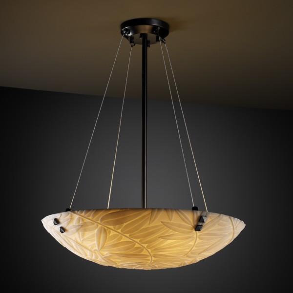 24&#34; Pendant Bowl w/ CONCENTRIC SQUARES FINIALS