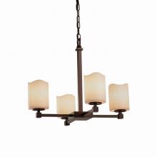 Justice Design Group CNDL-8420-14-CREM-DBRZ - Tetra 5-Light Chandelier