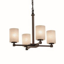 Justice Design Group FSN-8420-10-WEVE-DBRZ - Tetra 5-Light Chandelier