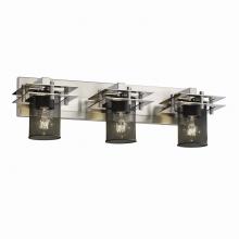 Justice Design Group MSH-8173-10-NCKL - Metropolis 3-Light Bath Bar (2 Flat Bars)